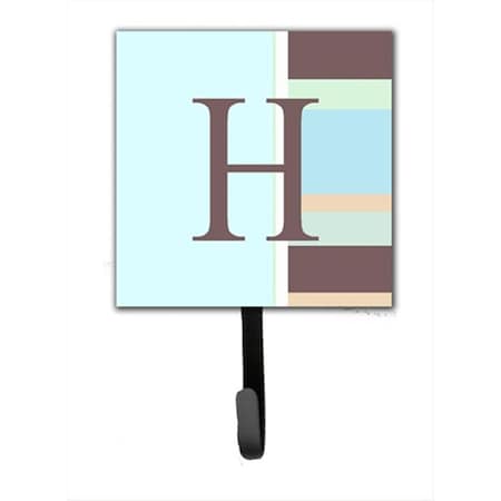 Carolines Treasures Letter H Initial Monogram - Blue Stripes Leash Holder Or Key Hook CJ1003-HSH4