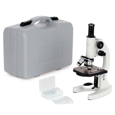 Amscope M60 Metal Body Glass Lens Biology Student Monocular Compound Microscope 40X-100X w/ABS Case and 10p M60C-ABS-PB10