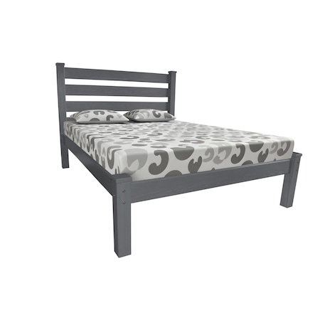 Homeroots Gray Solid Wood Queen Bed Frame 546891