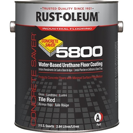 Rust-Oleum 1 gal Floor Coating, Gloss Finish, Tile Red, Water Base 353958
