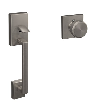 Schlage Residential Century with Bowery Knob with Collins Rose Bottom Half Handleset with 16080 Latch and 10063 FE285CEN619BWECOL