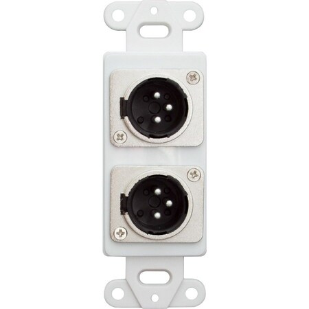 Cable Wholesale Decora Wall Plate Insert, White, Dual XLR Male to Solder Type 301-2006