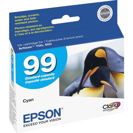 Epson No. 99 Claria High Definition Cyan Inkjet Cartridge 450 YLD T099220