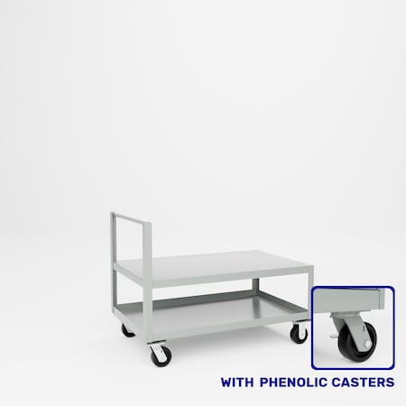 Pucel Single Handle Heavy Duty Truck, 30 in D x 48 in W x 36 in H, Gray 30-TR-48P