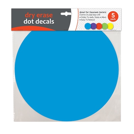 C-Line Products Dry Erase Dot Decals, Assorted, 11", 5PK 40520