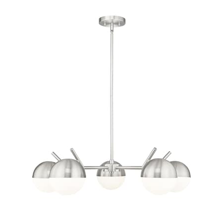 Z-Lite Realm Sphere 5 Light Chandelier, Brushed Nickel, 32 In W x 8 In H 7517-5BN