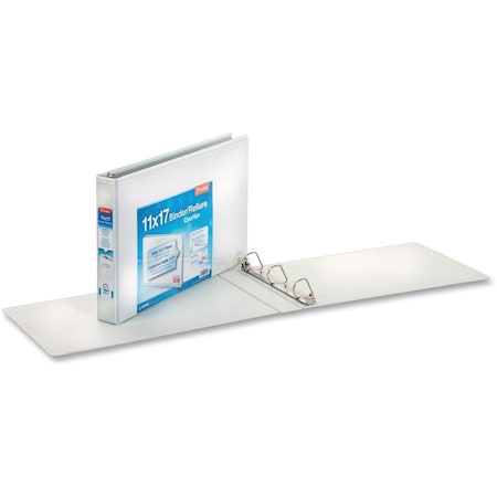 Cardinal Brands Cardinal, CLEARVUE SLANT-D RING BINDER, 3 RINGS, 1in CAPACITY, 11 X 17, WHITE 22112