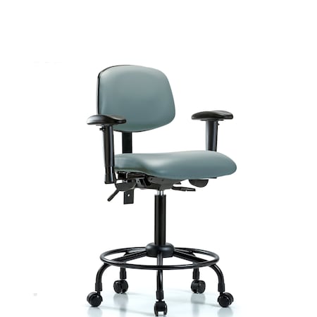 Blue Ridge Ergonomics Vinyl Chair, Vinyl, Adjustable Arms BR-VMBCH-RT-T0-A1-RC-8822