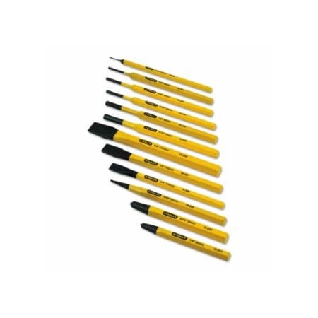 Stanley 12 Pc Cold Chisel and Punch Set, 3 Cold Chisels, 9 Punches 680-16-299