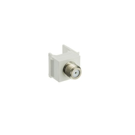Cable Wholesale Keystone Insert, White, F-pin Coaxial Connector, F-pin Female Coupler 322-120WH