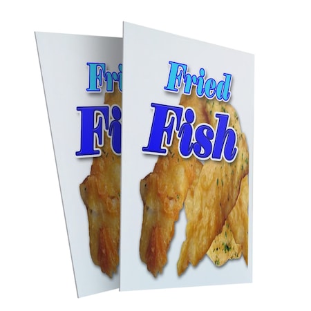 Signmission Fried Fish, Plastic Signs Only 24 Inch x 36 Inch, Corrugated Plastic, 2PK CSB-2436-2PACK-Fried Fish