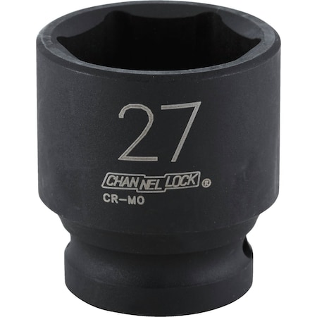 Channellock 1/2'' Drive 27 mm 6-Point Shallow Metric Impact Socket 302971