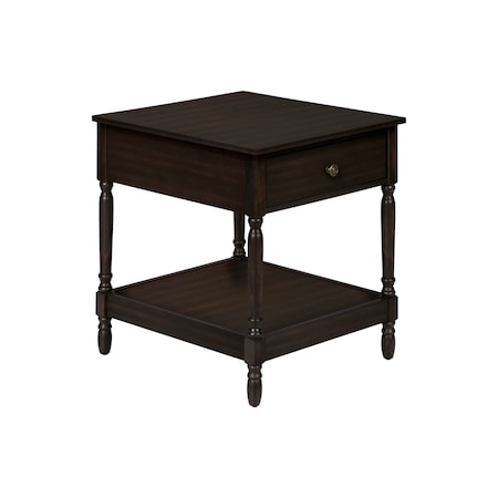 Monarch Specialties Accent Table, 2 Tier, End, Side Table, Square, Nightstand, Bedroom, Lamp, Brown Veneer, Traditional I 3976