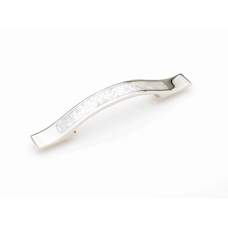 Schaub 4in Center to Center Symphony Mother of Pearl Cabinet Pull Polished Nickel Finish 858-MOP-PN