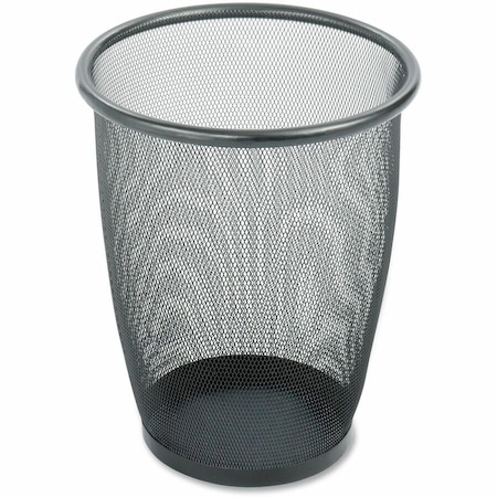 Safco 5 gal Round Indoor Metal Can, Black, Open Top, Steel, 13 in 9717BL