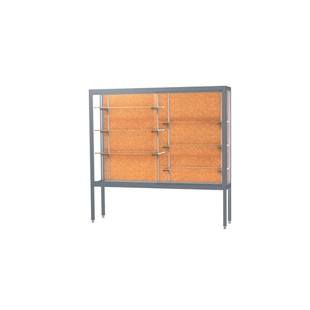 Ghent Display Case 72x66x16, Cork, Satin 11406-CK-SN