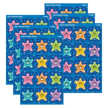 Trend Starry Smiles Sparkle Stickers, 24-Piece Set, 6PK T46308