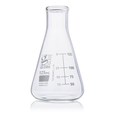 Globe Scientific Erlenmeyer Flask, Colorless, 115 mm H, PK12 8400125