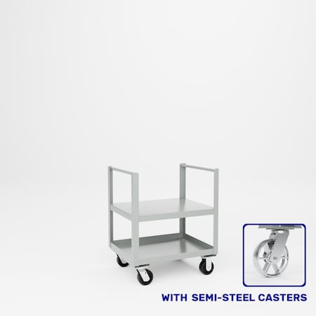 Pucel Double End Push Handle Truck, 24 in. W x 30 in. L x 36 in H, Gray 24-TRE-30S
