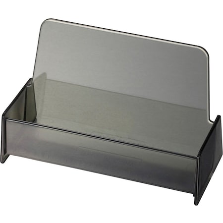 Officemate International Officemate Broad Base Business Card Holder, Plastic, Smoke 97833