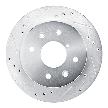 Dynamic Friction Co DFC Brake Rotor - Drilled and Slotted - Silver 631-80008L