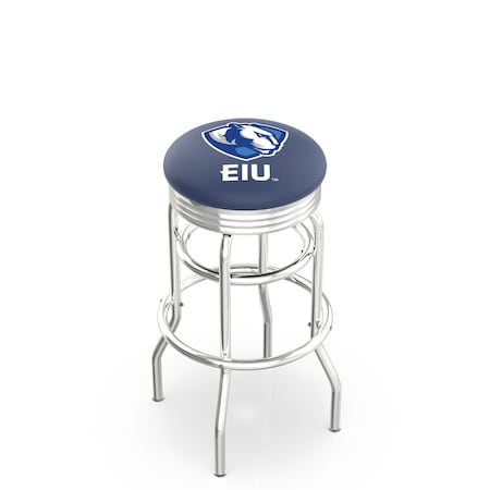 Holland Bar Stool Co 25" Chrome 2-Ring Eastern Illinois Swivel Bar Stool, Accent Ring L7C3C25EastIL
