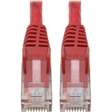 Eaton Tripp Lite Series Cat6 Gigabit Snagless Molded UTP Ethernet Cable RJ45 M/M, PoE, Red, 4 ft. N201-004-RD