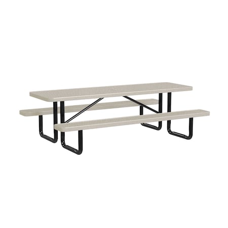 Leisure Craft Rectangle Picnic Table, Sandstone, Surface Mount, 8 ft L T8XPSM-SANDSTONE