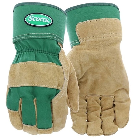 Scotts Gloves, Men's, L, Reinforced Thumb, Safety Cuff, GreenTan SC75525/L