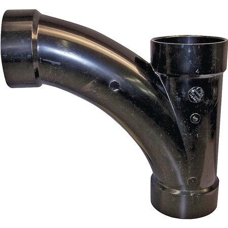 Canplas Combination Tee Pipe Wye, 4 in, Hub, ABS, Black 104304BC