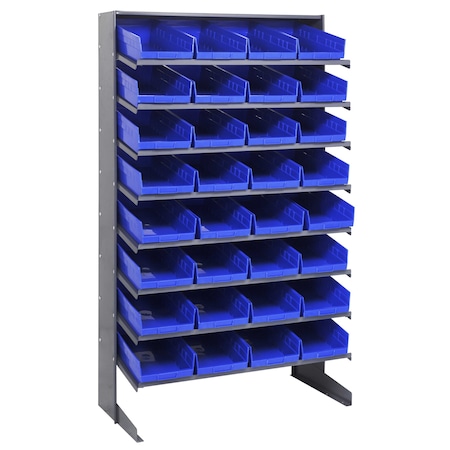 Quantum Storage Systems SINGLE SIDED PICK RACK W/32 BLUE BINS QPRS-108BL