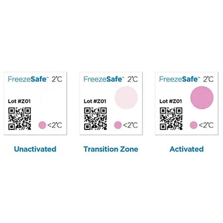 Freezesafe FreezeIndicatingLabel, Wht, 0g-force, PK100 E01FRE000C01P1