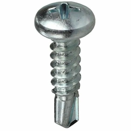 Dottie Self-Drilling Screw, #10-16 x 3/4 in, Zinc Plated Steel Pan Head Phillips Drive, 100 PK TEKPH1034