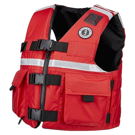 Mustang Survival Search/Rescue Vest, XL, 15.5lb, Foam, Red MV5606-4-XL