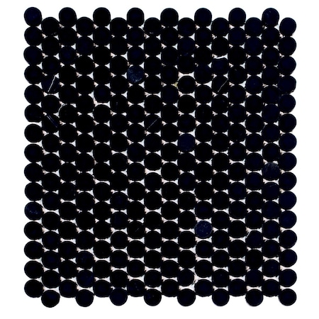 Apollo Tile 11x12 Tumbled Eastern Black Marble Mosaic Penny Round Wall and Floor Tile 4.83 sq ft/case, 5PK APLTX88P08TA