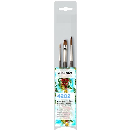 Da Vinci COLINEO Synthetic Red Sable Brush Set, Gouache, 3-Piece Set VA-4202_0