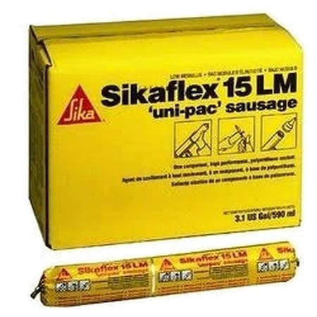 Sika Polyurethane Sealant, 20 oz, Sausage Pack, Gray, Polyurethane Base, Sikaflex 15 LM 442128