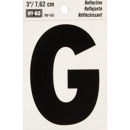 Hy-Ko Vinyl 3'' Reflective Adhesive Letter G RV-50G
