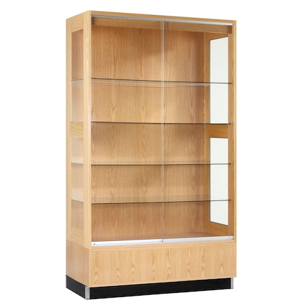 Diversified Spaces Shelving Storage Cabinet, 84 in H, 48 in W, (1) Fixed, (3) Adjustable Tempered Glass Shelves 380-4822K