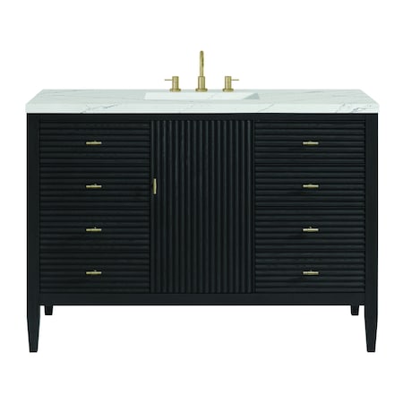 James Martin Vanities Myrrin 48'' Vanity, Carbon Oak w/ Ethereal Noctis Silestone Top w/FreePower Wireless Charger 485-V48-CBO-FENC