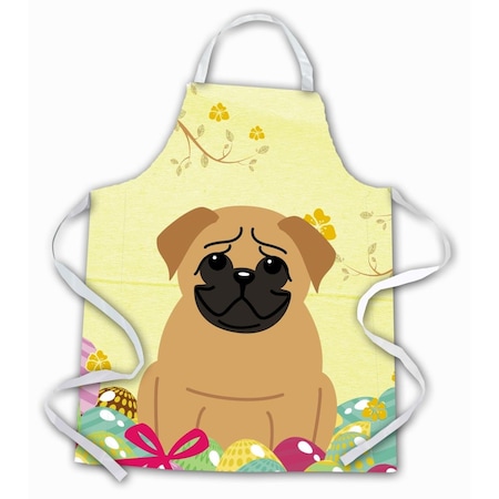 Carolines Treasures Easter Eggs Pug Brown Apron BB6007APRON