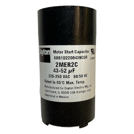Dayton Motor Start Capacitor, Round 2MER2