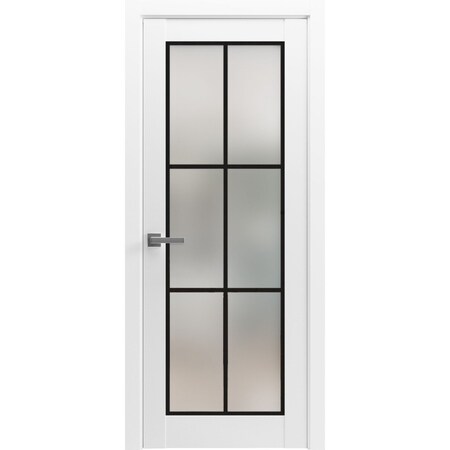 Sartodoors Solid French Door Frosted Glass Planum 2122 White 36x80 Solid Core Modern Interior PLANUM2122ID-WS-36 x 80-Butterfly