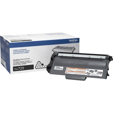 Brother Brother Genuine TN720 Mono Laser Black Toner Cartridge - Monochrome Toner - Laser - Black - 1 Each TN720