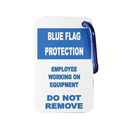 Railhead Gear Blue Flag, lockout, 5 3/4 in H, 3 1/2 in W KE-TAG
