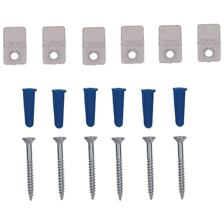 Prosource Mirror Holder, Plastic, Clear, Clear, Screw Mounting PH-122280-PS