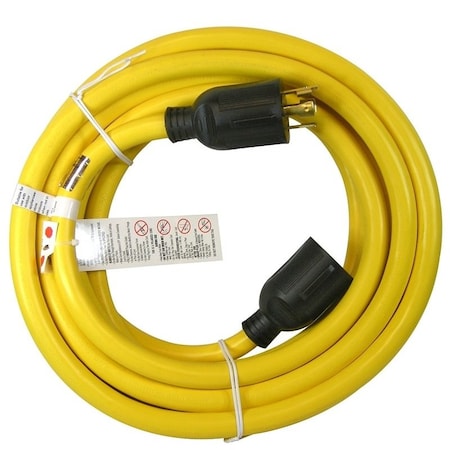 Powerzone Electrical Cord, 10 AWG Cable, 25 ft L, Yellow 5990692