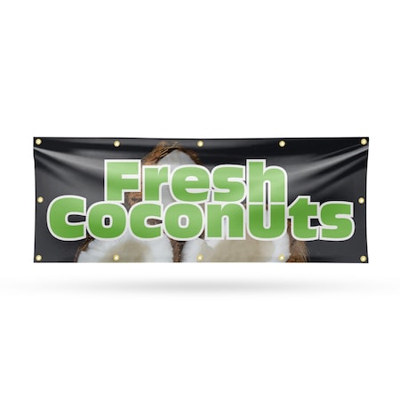 Signmission Fresh Coconuts, 48 Inch x 120 Inch, Vinyl Banner B-120-30653