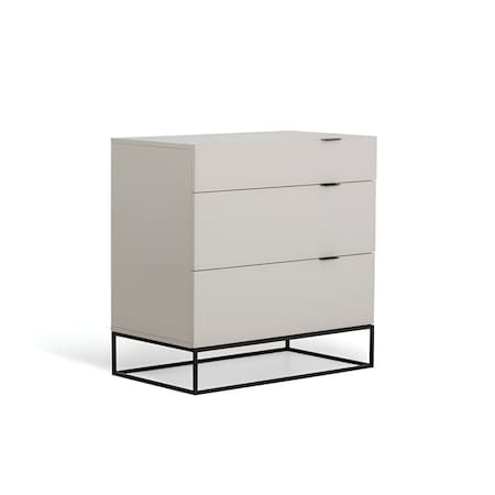 Homeroots 32" Grey Manufactured Wood Three Drawer Chest 473090