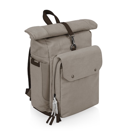 Picnic Time Family Of Brands Carmel Roll Top Picnic Backpack Cooler, Gray 529-00-105-000-0